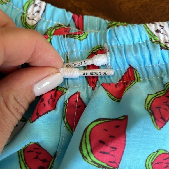 98 Coast Av blue watermelon print Swim trunk bathing suit  size small - Picture 5 of 6